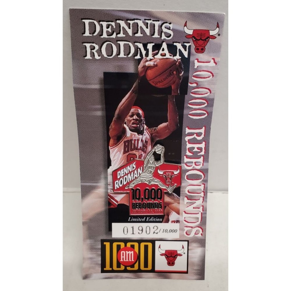 Dennis Rodman NBA Chicago Bulls 10000 Rebounds Pin - # 01902 of 10000